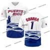 Puerto Rico 2023 WBC WBC Custom Men Baseball Jersey World Baseball Classic Jose Berrios Edwin Diaz Lugo Marcus Stroman Javier Baez Carlos Correa Francisco Lindor Ety