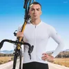 Vestes de course Santic Maillot de cyclisme à manches longues pour homme VTT Chemises de vélo Respirant Réfléchissant Léger Vélo Vêtements de sport Asiatique