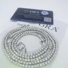 Безупречный D Color VVS Moissanite Hip Hop Jewelry Bracelet 2-6,5 мм 925 серебряный серебро VVS Moissanite теннисная цепь ожерелье