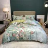 Ensembles de literie Premium coton égyptien housse de couette ensemble soyeux doux lisse fleur Vintage fleurs 1Pc drap de lit 2 taies d'oreiller