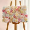 Fleurs décoratives couronnes fleur artificielle panneau mural soie Rose 3D toile de fond pour la décoration de mariage décor à la maison décors de fête bébé Showe