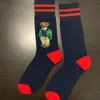 2023 Polo Bear Sock 2-Pack Fashion Cartoon Cute Socks Harajuku Women Stretch Cotton Socks med Web Ankel Sock Hipster Skatebord Ankel Funny Sock A1