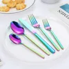 5 Pieces Flatware Sets Stainless Steel Tableware Sets Silverware Knife and Fork Spoon Cutlery