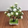 Symulacja roślina bonsai kwiat róża fałszywa kwiat plastikowy garnek wewnętrzny dom domowy dekoracja bogactwa ozdoby drzewa drzewa ozdoby