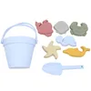 Tub Toys 8pcs Beach Baby Toys Children Silicone Beachtoys Outdoor Sand Bucket Toy Sand Digging Shovels Kits ouder-Child Interactivetoy