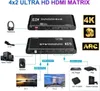 Matrice HDMI 2.0 4 entrées 2 sorties 4X2 Séparation audio 4K60hz ARC HDCP2.2
