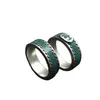 95% OFF 2023 New Luxury High Quality Fashion Jewelry for silver old green enamel interlocking refers to net red couple with the same pair of rings