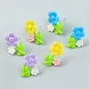 Studörhängen koreanska små färskt tusensköna blommor mode rosa blå söt geometrisk tjej öron smycken gåva