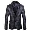 Мужские костюмы Blazers Luxury Mens Fashion Men Men Wedding Party Black Floral Print Design Plus Plus Size 5xl Casual Slim Fit костюм Jacke