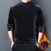 Men's T Shirts Winter Warm Basic Tops Men Velvet Pullover Casual Slim Men's Turtleneck Streetwear Fashion Fall Long Sleeve Heated Shirt