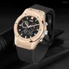 손목 시계 TVG Top Brand Watch Men Sports Watches Silicone Band LED 디지털 아날로그 쿼츠 Orologio Uomo Reloj Hombre 2023