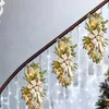 装飾的な花の花輪ファッションデザイン2PCコードレスプレリット階段装飾装置ライトアップクリスマスLEDリースステアウェイスワッグTrimdecorativ