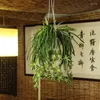 Fleurs décoratives 5 têtes d'orchidées chlorophytum artificielles en soie, fausse fleur à suspendre au mur, simulation d'orchidée en rotin, plante de support pour la maison