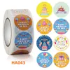 Gift Wrap 1Inch 500st Happy Children's Day Födelsedag klistermärken Dekor 8 Designs Circle Roll Chrome Paper Adhesive Label Tag