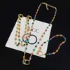 2023 New Luxury High Quality Fashion Jewelry for Double Colored Stone Set Necklace Bracelet Earrings Brass Versatile Chain