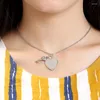 Catene Chiave di arrivo e amore per sempre Collana a cuore grande Ciondolo in acciaio inossidabile Gioielli color oro di alta qualità per regalo da donna