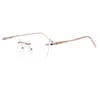 Sunglasses Frames Fashion China Factory Rimless Eyeglasses Women Reading Optical Frame With Acetate Temple GR4972Fashion Godd22