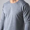 Camisetas de algodón para hombre, camiseta para correr, camiseta deportiva para hombre, camisetas de entrenamiento de manga larga, camiseta de Fitness