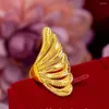 Wedding Rings Peacock Female Ring Women Finger Band Yellow Gold Filled Engagement Jewelry