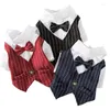 Dog Apparel Fashion Gentleman Clothes Wedding Suit Formal Shirt For Small Medium Dogs Bow Tie Tuxedo Pet Outfit Puppy Summer Costume