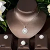 Ketting oorbellen set hibride square gesneden kubieke zirconia pave dames feestkostuum sieraden bruiloft oorrang sets voor bruiden bijoux femme n-642