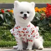 Vêtements pour chiens Vêtements pour animaux de compagnie Cerise Imprimer Bottoming Shirt Robe d'été pour petits chiens Gilet Chaton Chihuahua Chiot Costume Chat Vêtements