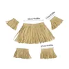 Decorazione per feste Gonna Hula Costume Gonne tropicali Hawaii Hawaiian Luau Dress Tassel Paper Summer Rafi Beach Dancer Forniture elastiche