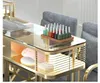 北欧のダリドレッサーメイクテーブルサロン機器家具の新しいハイエンドマニキュアテーブルと椅子セット、ガラス大理石のテーブルトップ