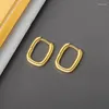 Stud Earrings Square Circle Hoop For Women Stainless Steel Gold Color Earring 2023 Trend Party Jewelry Couple Gift Brinco