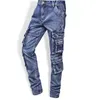 Heren jeans hoogwaardige multi -zakken tactische denim broek mannelijk outdoor casual