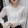 Women's Blouses Summer Long Sleeve blouse vrouwen chiffon wit shirt tops blusas mujer de moda 2023 femme top shirts