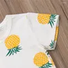 衣料品セット2023幼児の男の子の服セットサマーキッズパイナップル衣装半袖Tシャツショーツ幼児2PCS 6M-4T