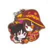 Keychains Kono Subarashii Sekai Ni Shukufuku Wo Aqual Japanese Anime Rubber Mobiltelefon Charms Keychain Strap