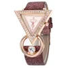 Montres-bracelets goutte femmes montres haut diamant montre-bracelet pour paillettes cuir Triangle dames horloges Zegarek Damski