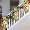 Decorative Flowers & Wreaths Fashion Design 2PC Cordless Prelit Stairs Decoration Lights Up Christmas LED Wreath Stairway Swag TrimDecorativ