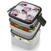 Dinnerware Sets Flowers Pattern T - Shirts Bento Box Compartments Salad Fruit Container Floral Spring Garden Yellow Plants Summer Purpl