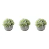 Decorative Flowers 3 PCS Artificial Boxwood Topiary Tree Decor Home Fake Potted Plants Pot Vintage Small