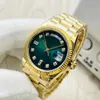 Man Mechanical Watch z Diamond 41 mm Sapphire Stopniowy zielony automatyczny ruch 904L Wodoodporny prezent świąteczny z oryginalnym certyfikatem pudełka 2023