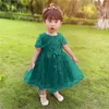 Abiti da ragazza HG principessa fodera in cotone pizzo infantile 2023 arrivo vestito da bambino per 1 anno di compleanno abiti formali per bambini