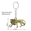 Keychains Vintage 3D Prairie Lion Key Chain Charms Wild Animals Pouch Car Keyring Jewelry For Women Girls Gift Accessories