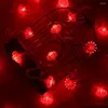 Strängar 3 meter 20Led Mini Red Lantern String Light Battery Operated Fairy Decorative Lamp för kinesisk årsdekoration