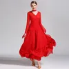 Stage Wear Modern Dance Costumes Women Ballroom Waltz Performance Uniforms Ball Clothes Yarn Silk Full-skirted Dress -50