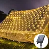 Stringhe Energia solare Natale Luce netta per esterni LED Mesh String Garden Holiday Party Wedding Fata Ghirlanda 3X2M 4Mx6M EU