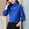 Chemisiers pour femmes mode Satin soie Blouse femmes printemps été 2023 à manches longues pull haut bureau dame travail formel chemises