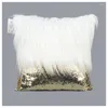 Poduszka pluszowa poduszka długie futro cekiny Patchwork Złota srebrna okładka dekoracja domu okładki rzutów na sofę 43x43cm