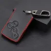 New Design 4 New Buttons Genuine Leather Car-Styling Key Cover Case Protector For Renault Clio Logan Megane 2 3 Koleos Scenic Card