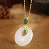 Chains XL157 ZFSILVER 925 Sterling Silver Fashion Luxury Trendy Hetian Jade Safty Lucky Buckle Necklace For Women Wedding Chram Jewelry