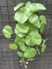 Decorative Flowers 50cm Large Artificial White Taro Plants Vine Green Radish Leaves Rattan Home Garden Wedding Party Hanging Decor