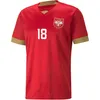 2023 Serbia Soccer Jerseys Zestaw dla dzieci męskie Vlahovic 23 23 SergeJ Mitrovic Pawlovic Tadic Milenkovic Zivkovic Football Shirt 2023