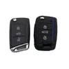 Xinyuexin bilnyckel Nytt omslagssilikonfodral för VW Golf 7 MK7 3 Knappar Flip Folding Remote Key FOB för säte för Skoda -biltillbehör